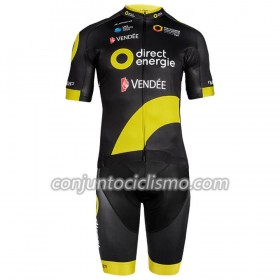 Conjunto Maillot + Culotte Corto con tirantes 2018 Direct Energie N001